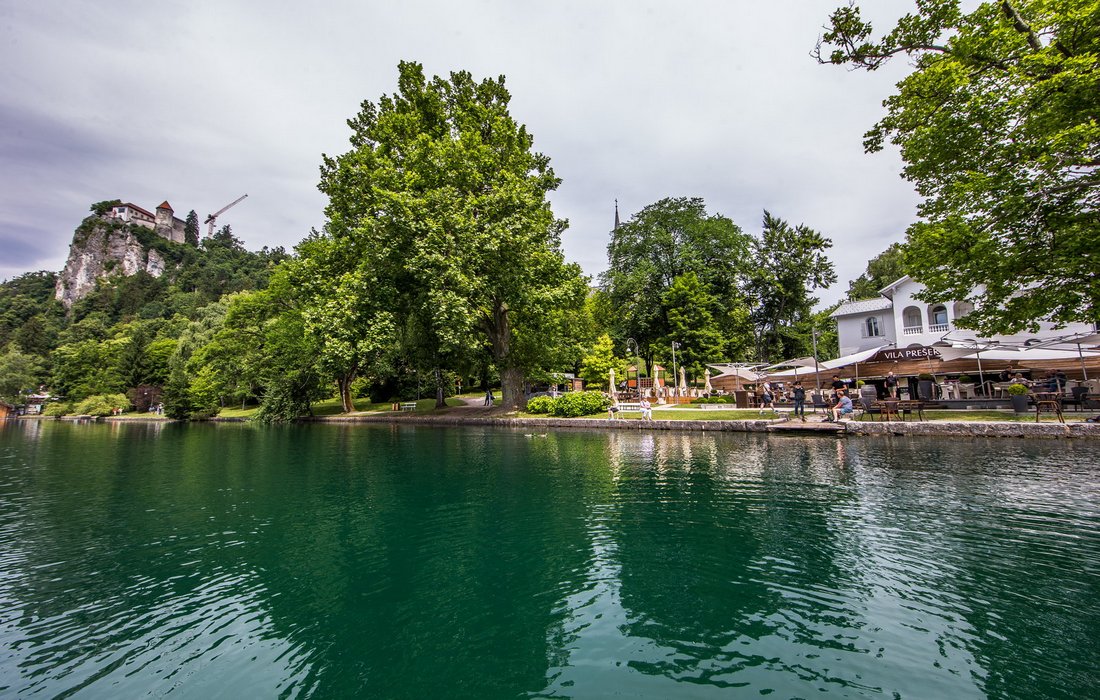 The Villa Prešeren boutique hotel under the cliffs of the Bled Castle